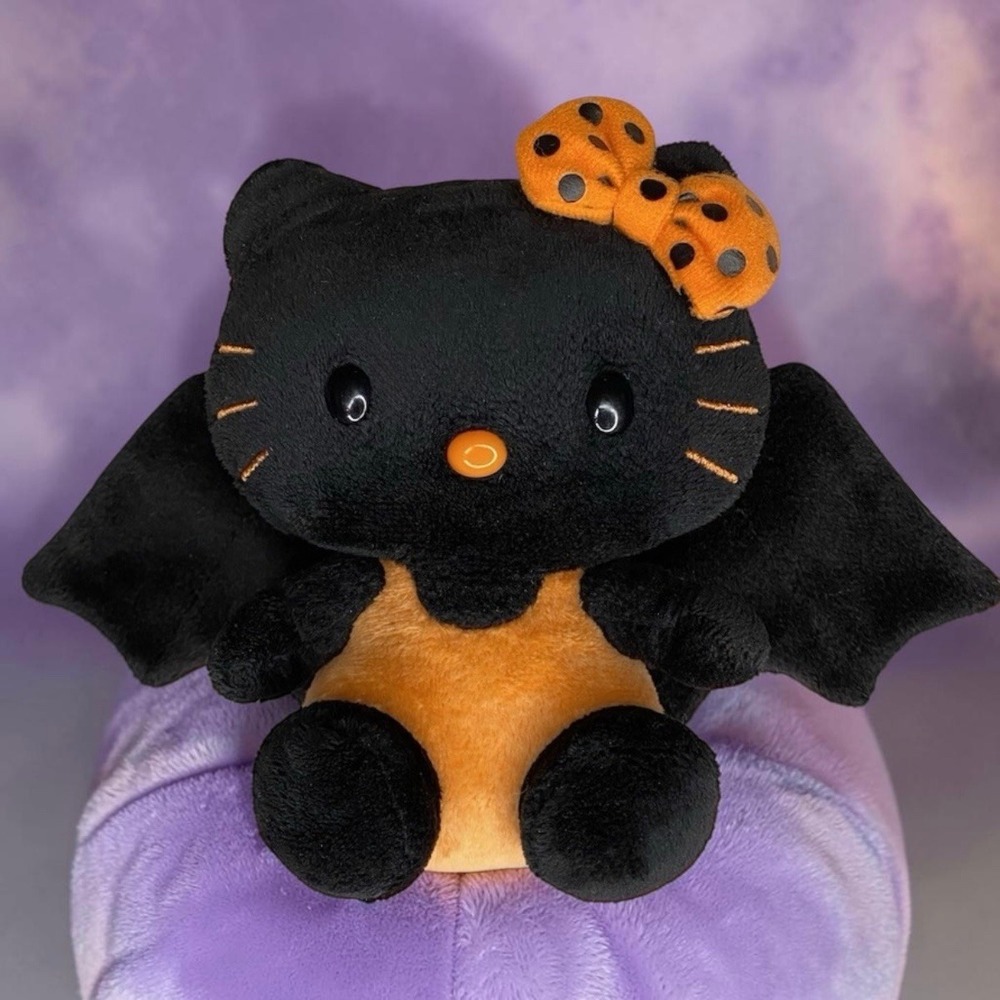 Ty Beanie Babies 2010 Hello Kitty Black Halloween Bat Plush MWMT 5" Retired